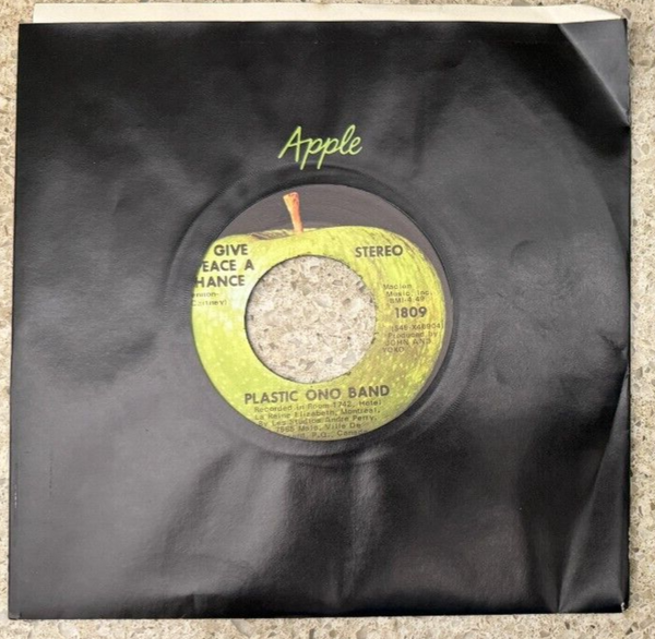 John Lennon Give Peace a Chance Original 1969 Pressing Apple 1809 7" Vinyl Mint