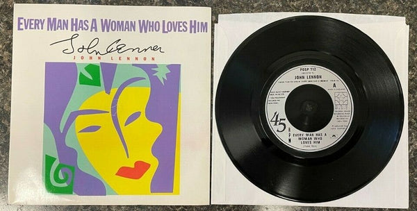 John Lennon Every Man Has A Woman Who Loves Him UK 7" Vinyl Single with Poster