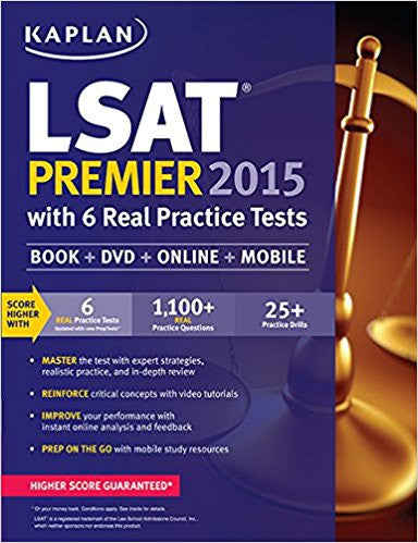 Kaplan LSAT Premier 2015 with 6 Real Practice Tests: Book + DVD + Online + Mobile (Kaplan Test Prep)