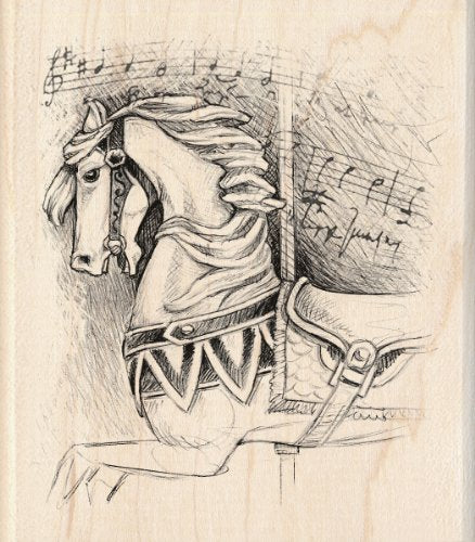 Inkadinkado Carousel Horse Wood Stamp