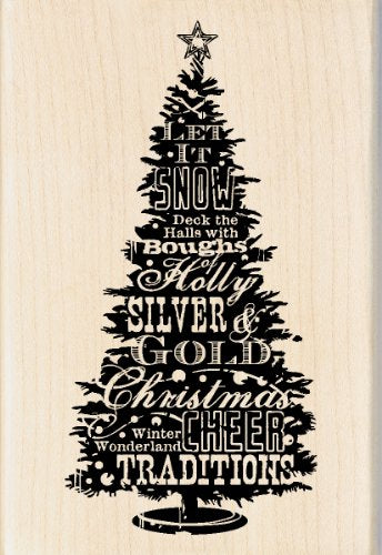 Inkadinkado Holiday Tree Wordplay Wood Stamp