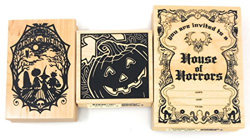 Inkadinkado Halloween Wood Block Stamp Bundle